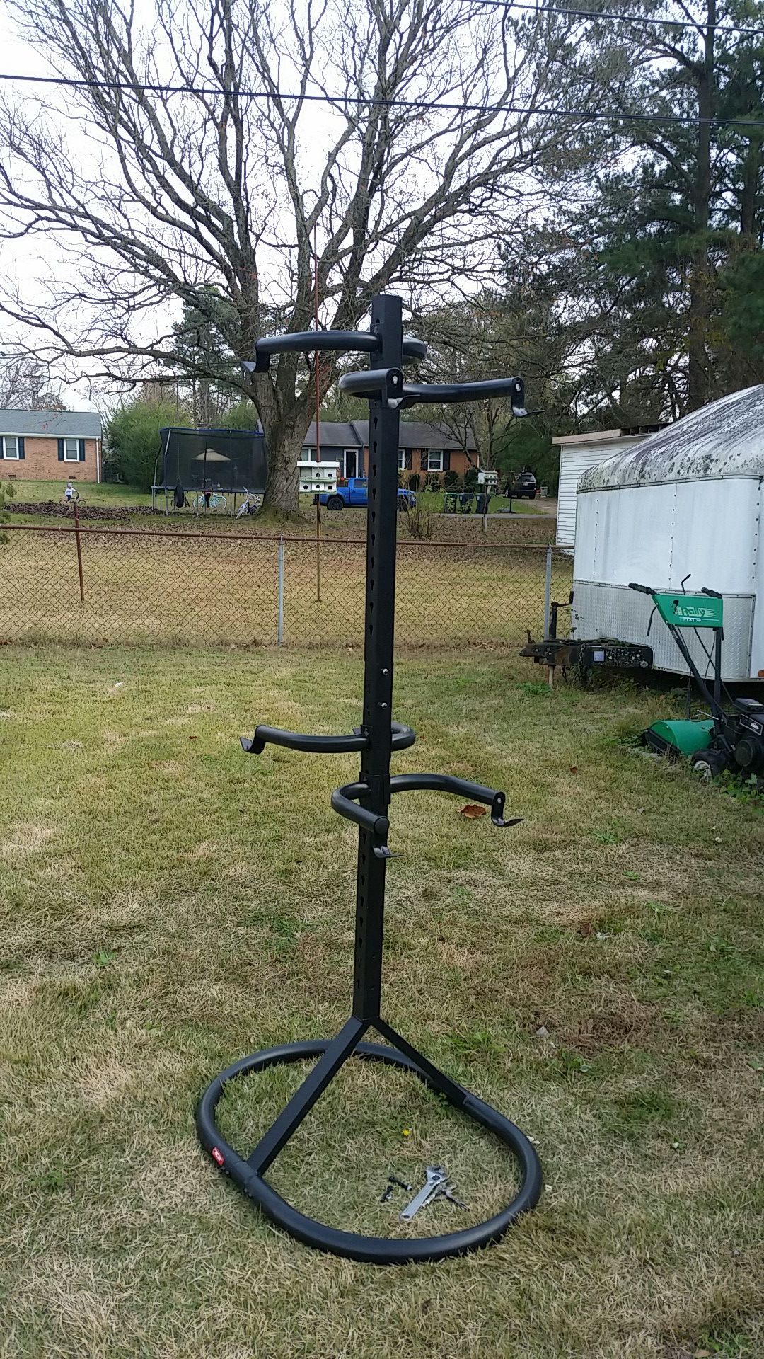 Racor free standing bike rack.