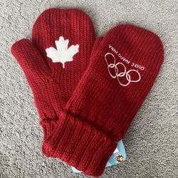Team Canada Vancouver 2010 Olympics Red Knit Mittens Size Large/XL