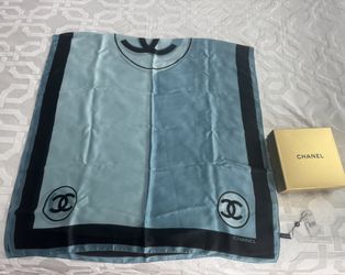Authentic Chanel stole shawl turquoise/blue/black 14S A52187X26009 Multicolor  100% silk  Made in Italy  RARE & gorgeous stole Brand new with tag atta