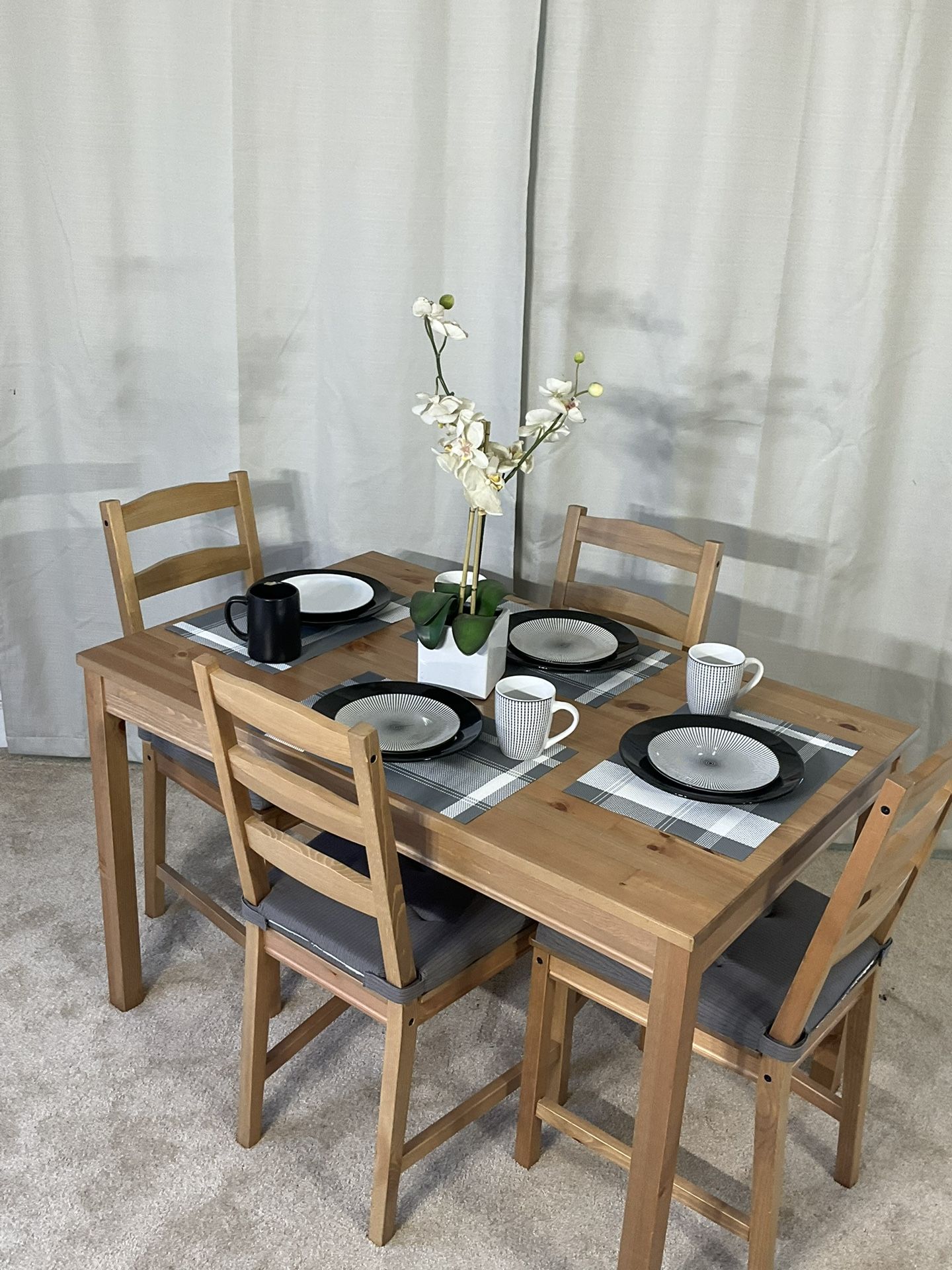 Compact Kitchen Dining Table & 4 Chairs Ikea Jokkmokk EXCELLENT CONDITION!