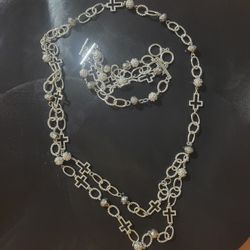 Cross Bracelet and Necklace Set