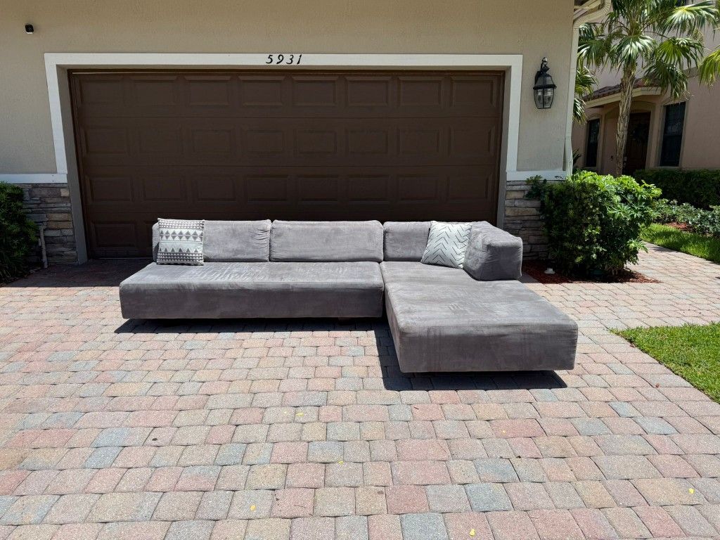 Grey West Elm Sectional Sofa