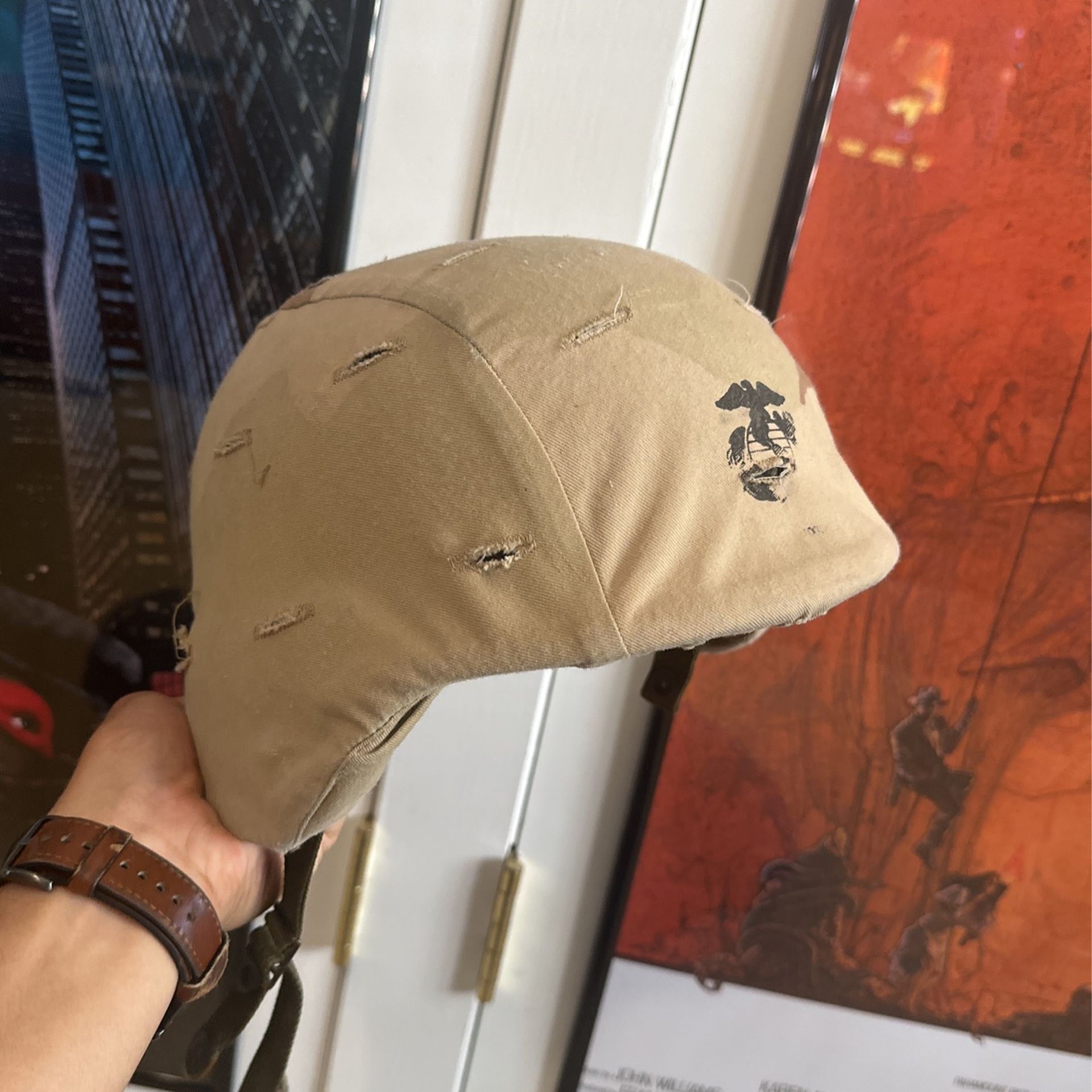 Marine Corps Helmet Desert Camo Military Kevlar Helmet Size Small