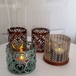 4 Metal Candle Holders