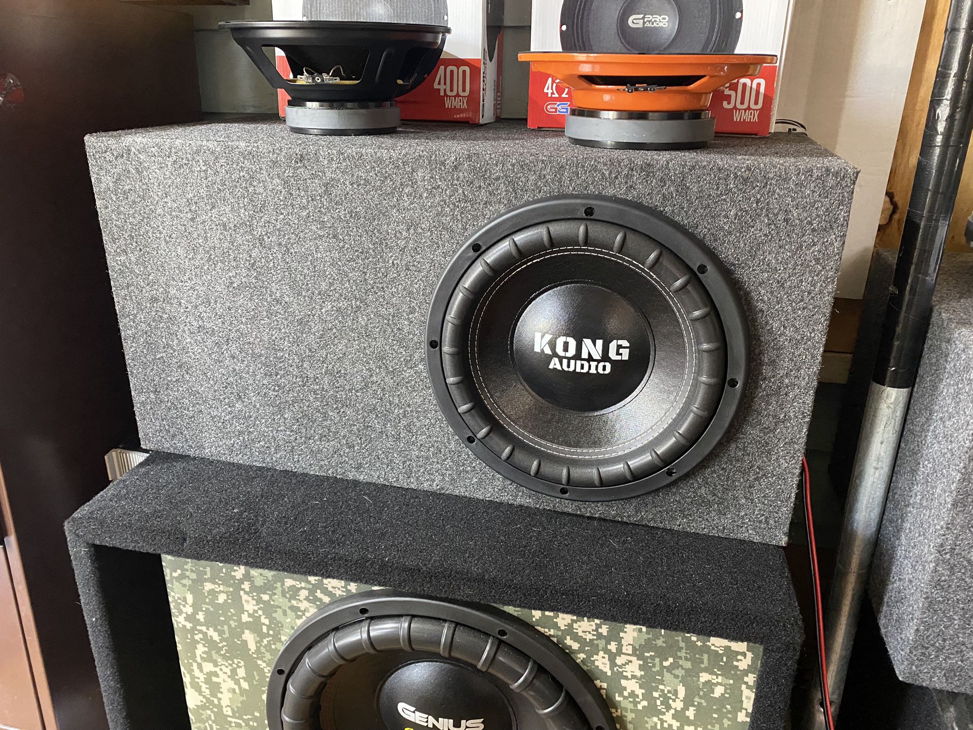 New 12” Kong Audio 2000w Subwoofer + Ported Box 