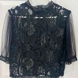 Black lace top, size M
