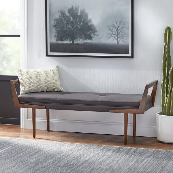 New Mid Century Modern Entryway Bench or Bedroom Bench Seating Chair