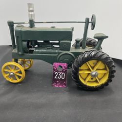 Vintage Cast Iron John Deere "OP" Tractor - 12"