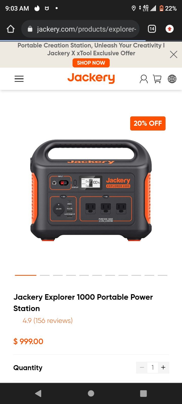 Brand New Jackery Explorer 1000