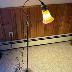 Vintage Solid Brass Floor Lamp - 45” Tall - Works - OBO