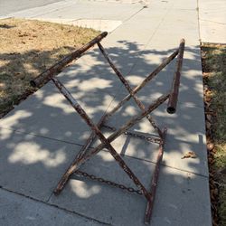 Lot of 4 Vintage Folding Mortar Board Stands / Heavy Duty Masonry Mud Stands