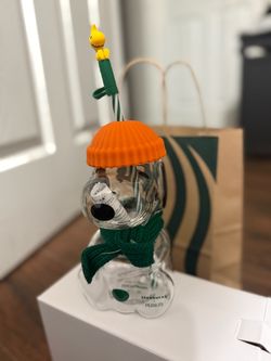 Starbucks glass snoopy bear cups