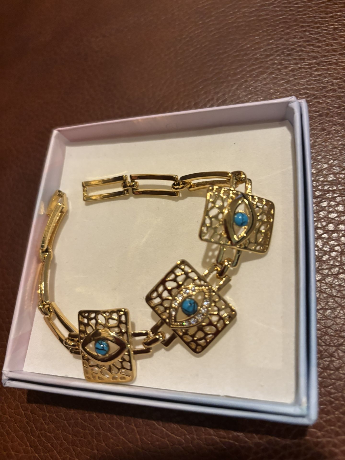 Elegant Gold and Blue Bracelet