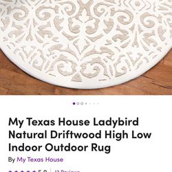 My Texas House Round Farmhouse6.5-7 Foot round  Ladybird Natural Driftwood Eh 