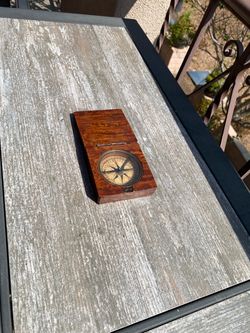 Antique 19th Century Wooden Box Compass - Working Needle Lock