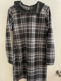 Madras pattern dress