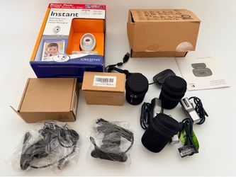 LOT OF 7 - Mixed Model Webcam Black USB Cable Conferencing NEW