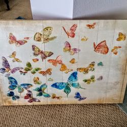 LARGE TEXTURED BUTTERFLY CANVAS 