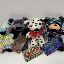4 Grateful Dead Bean Bear Collectibles w/Tags
