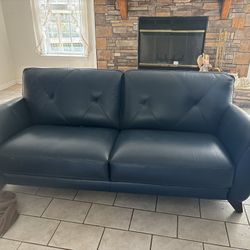 (2) Real Faux Leather Sofa