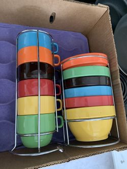 World Market stacking bowls and mugs