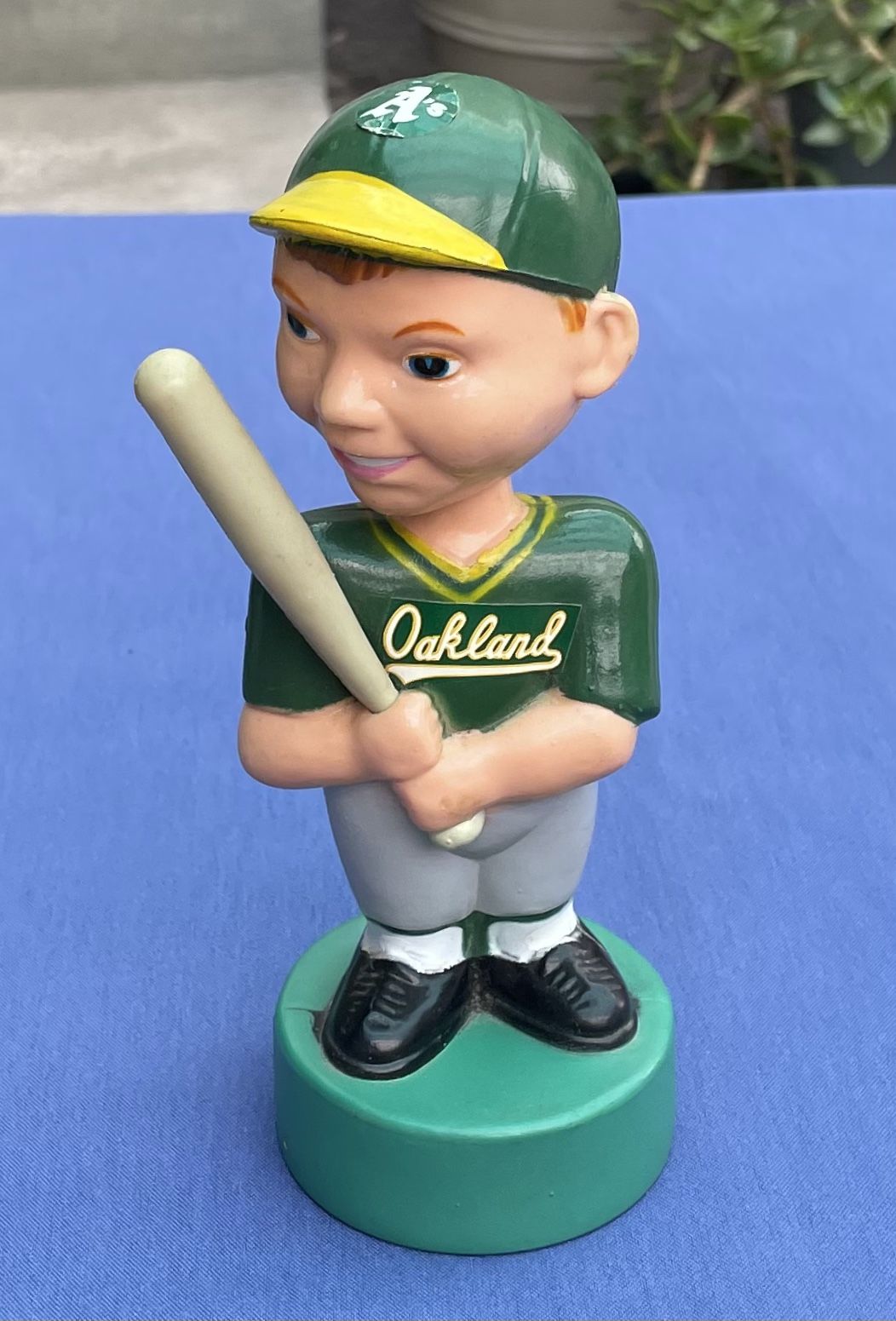 Vintage MLB 1988 Oakland A's Mascot SKORE Batting Team Bobblehead 7” Tall
