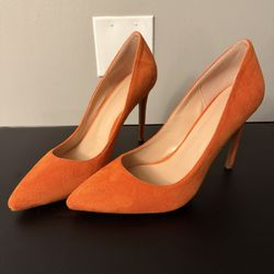 Brand New Orange Suede Pumps