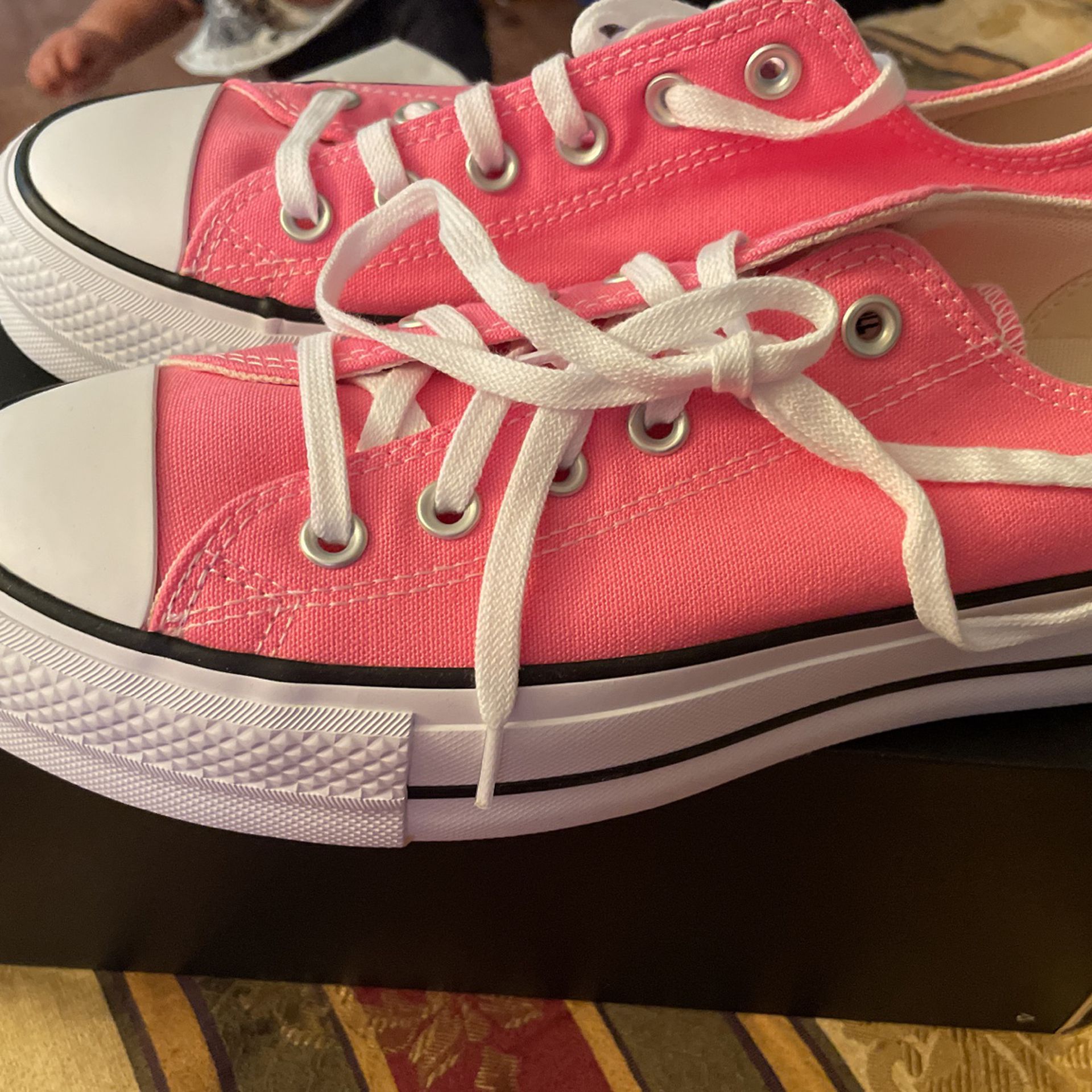 Pink And White Converse 