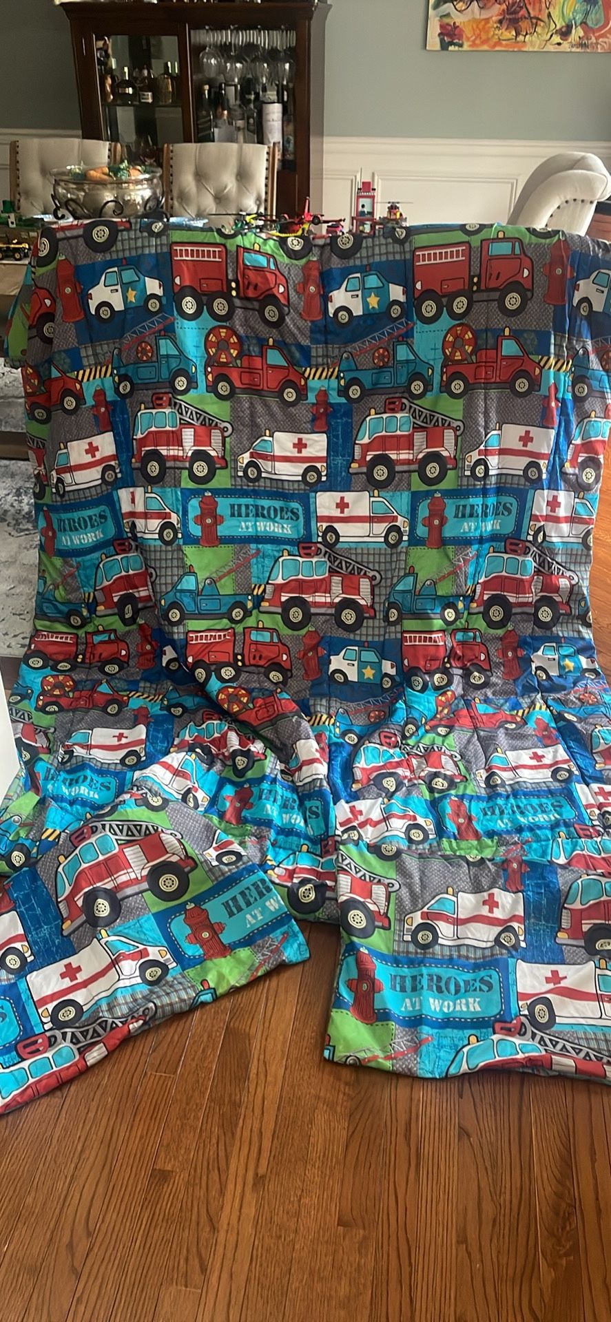 Kids Full Size Emergency Truck Comforter Set