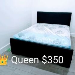 Queen Bed including mattress 350. Brand New. Free Delivery