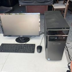 Lenovo Desk Top With Monitor And Keyboard 