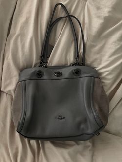 Coach Gray Leather Tote Bag