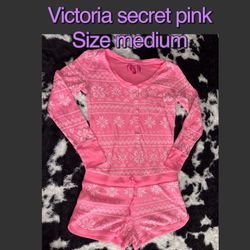 Victoria Secret Pink Romper Size Medium
