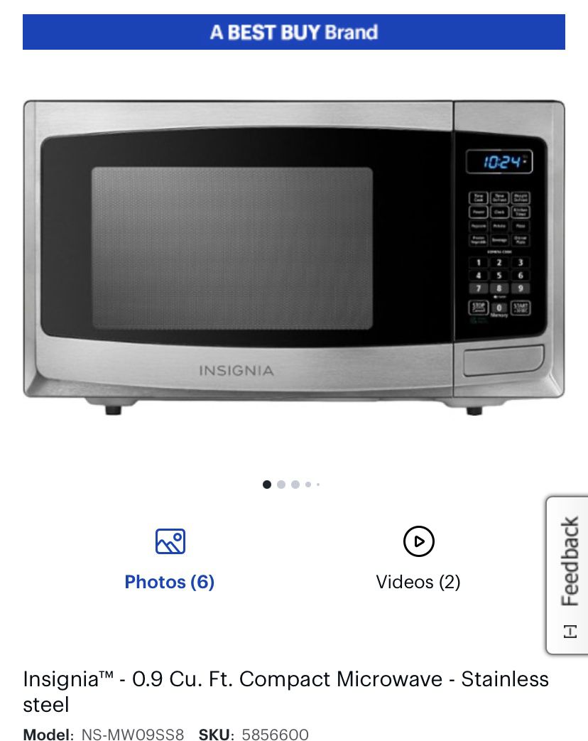 Insignia - 0.9 Cu. Ft. Compact Microwave - Stainless steel for Sale in New  York, NY - OfferUp