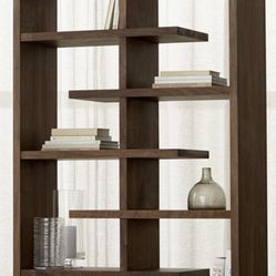 Crate And Barrel Elevate Walnut 68” Bookcase
