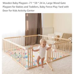 Wooden Baby Playpen, BRAND NEW