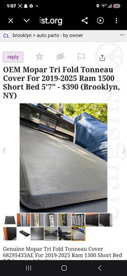 OEM Mopar Tri-Fold Tonneau Cover Ram 1500 Short Bed