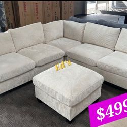 BRAND NEW 4PCS SECTIONAL SOFA SET WITH OTTOMAN AND ACCENT PILLOW INCLUDED $499