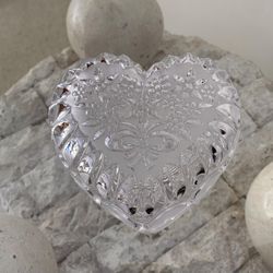 Vintage Lead Crystal Heart Shaped Trinket Box made by Echt Bleikristall in W. Germany 