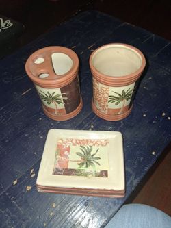 Palm tree bathroom  set