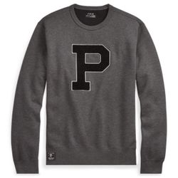 Men's Polo Ralph Lauren Chenille P Double Knit Grey Sweatshirt