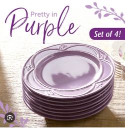 Princess house lilac dinner plates set of 4