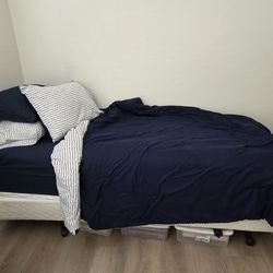 Single Twin Bed Set, Frame & Sheets