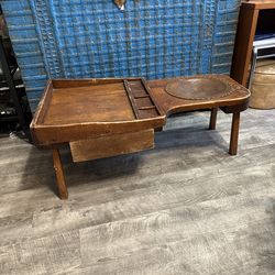 Antique Primitive wood & leather Cobblers bench