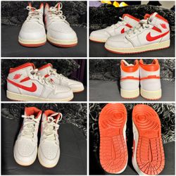 Air Jordan one mid SE white/dune red sneakers