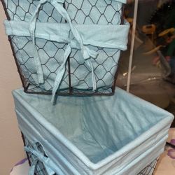 4 Blue Color Kids Toys Clothing And Craft Organizers 