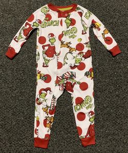 The Grinch and Max size 12 month Christmas sleeper pajamas