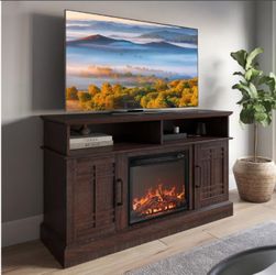 New Espresso TV stand with fireplace