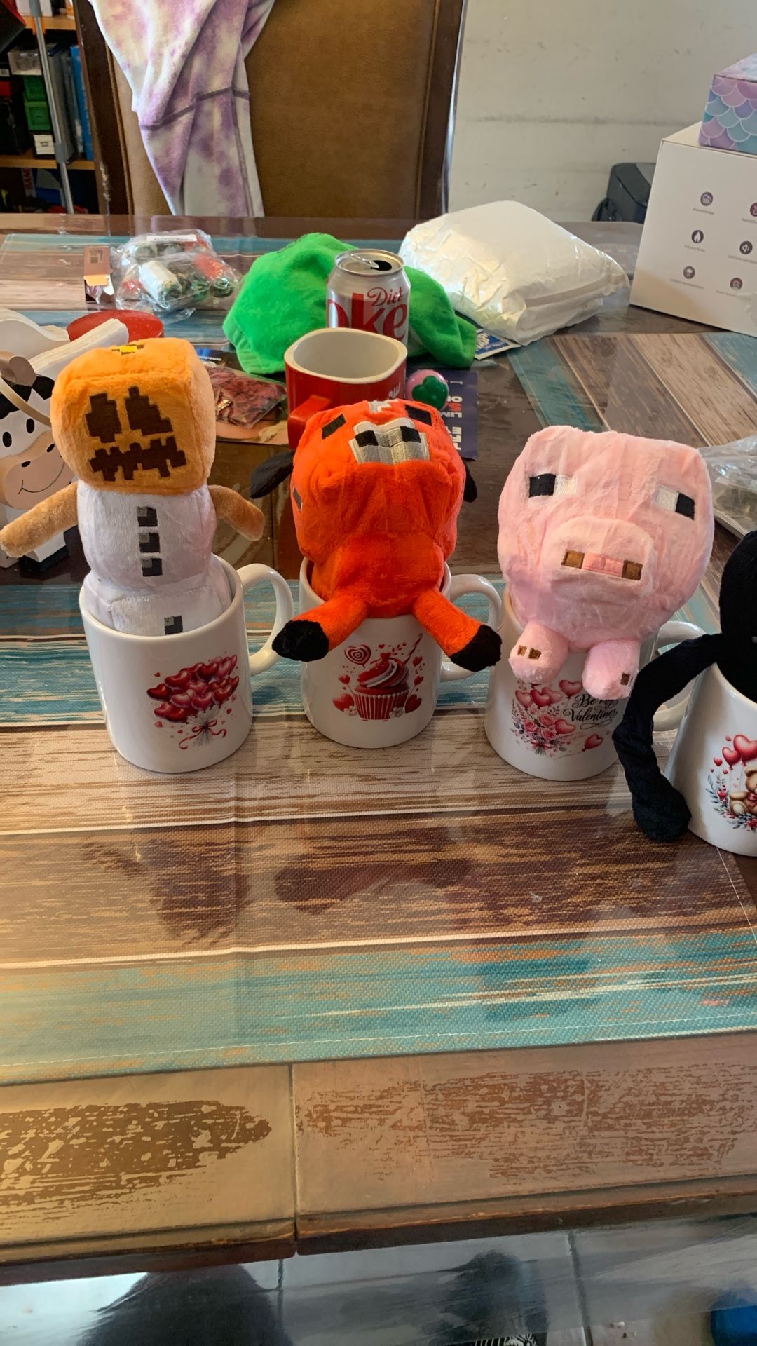 minecraft and valentine cups