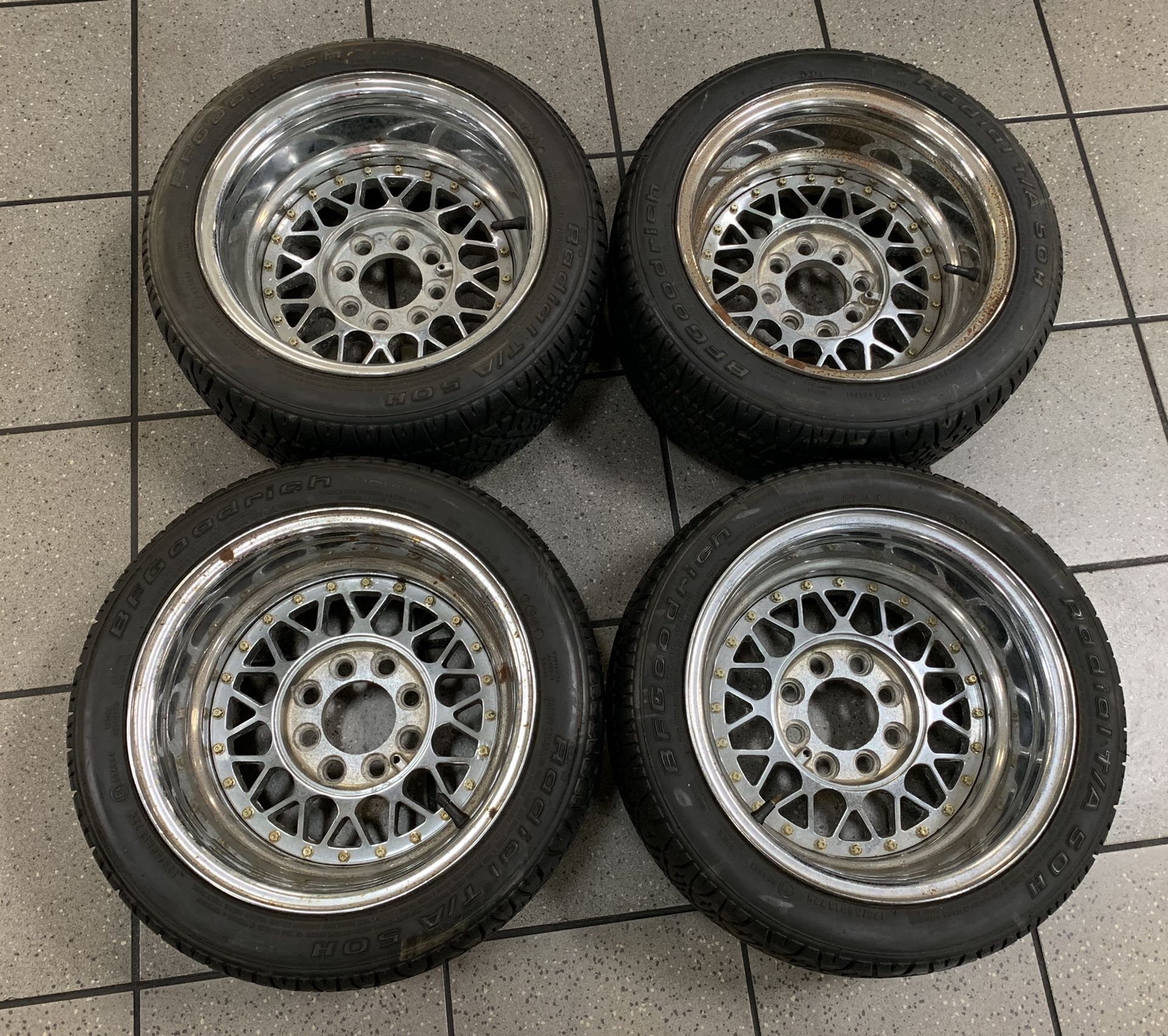 13in Rinasa deep dish wheels 4x114.3/4x108 (BBS 3 Piece Welded rare)